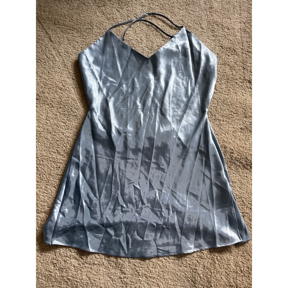 Vintage Victoria's Secret‎ Satin Slip Dress Light Blue Size Medium